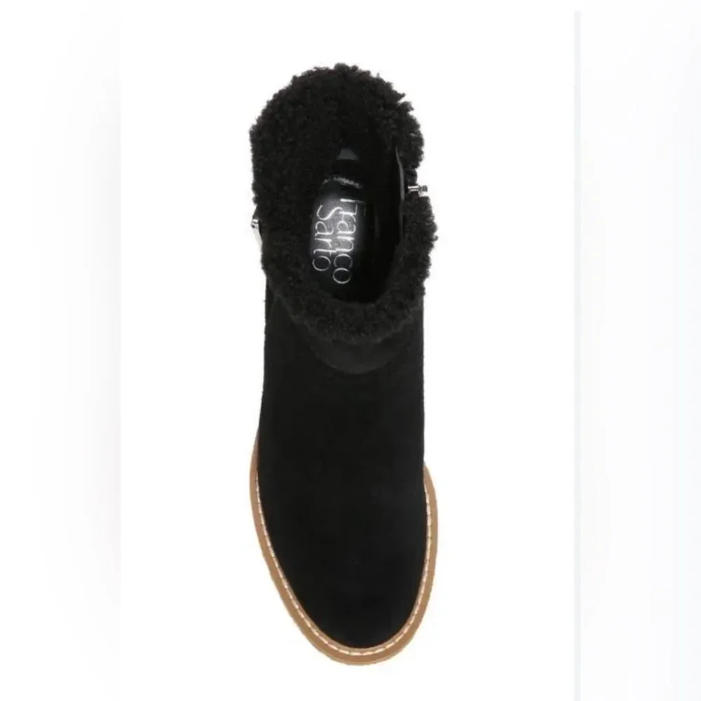 Franco Sarto Women’s Suede Wedge Boots Faux Fur Lined Size 8.5 NWOT